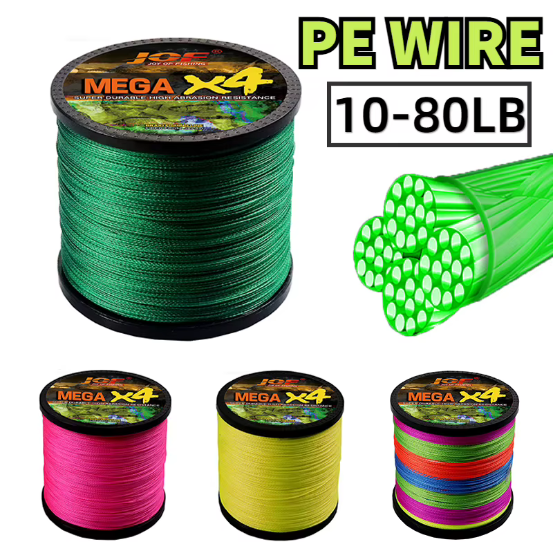 Línea de pesca trenzada suave 100% PE – Multifilamento agua salada