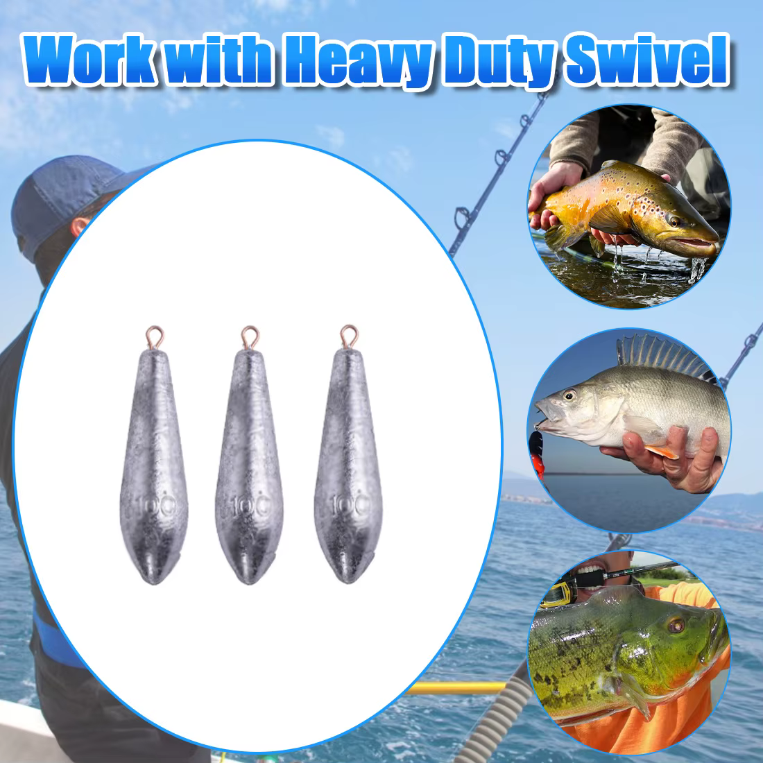 Plomos de pesca FishTrip Willow Leaf – Tipo hoja para agua dulce y salada - imagen 3