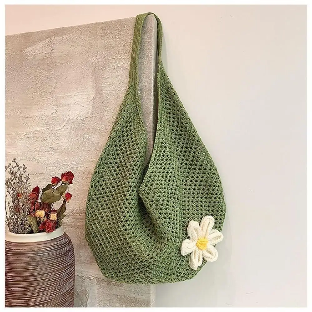 Bolso de ganchillo calado hecho a mano, malla gran capacidad - imagen 5