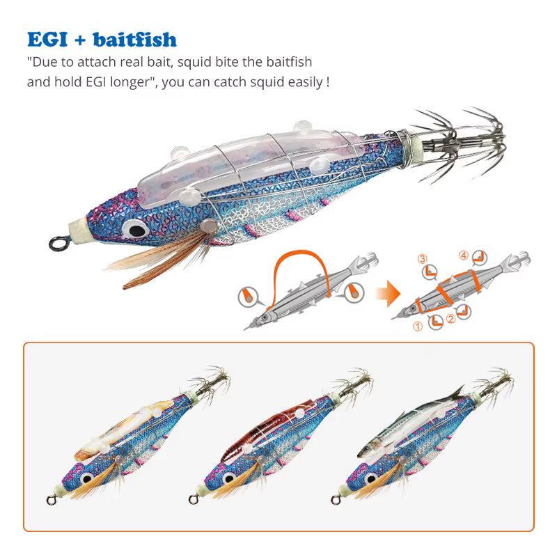 Webfoot Jig Egi Sepia - Señuelo luminoso para calamar y pulpo - imagen 3