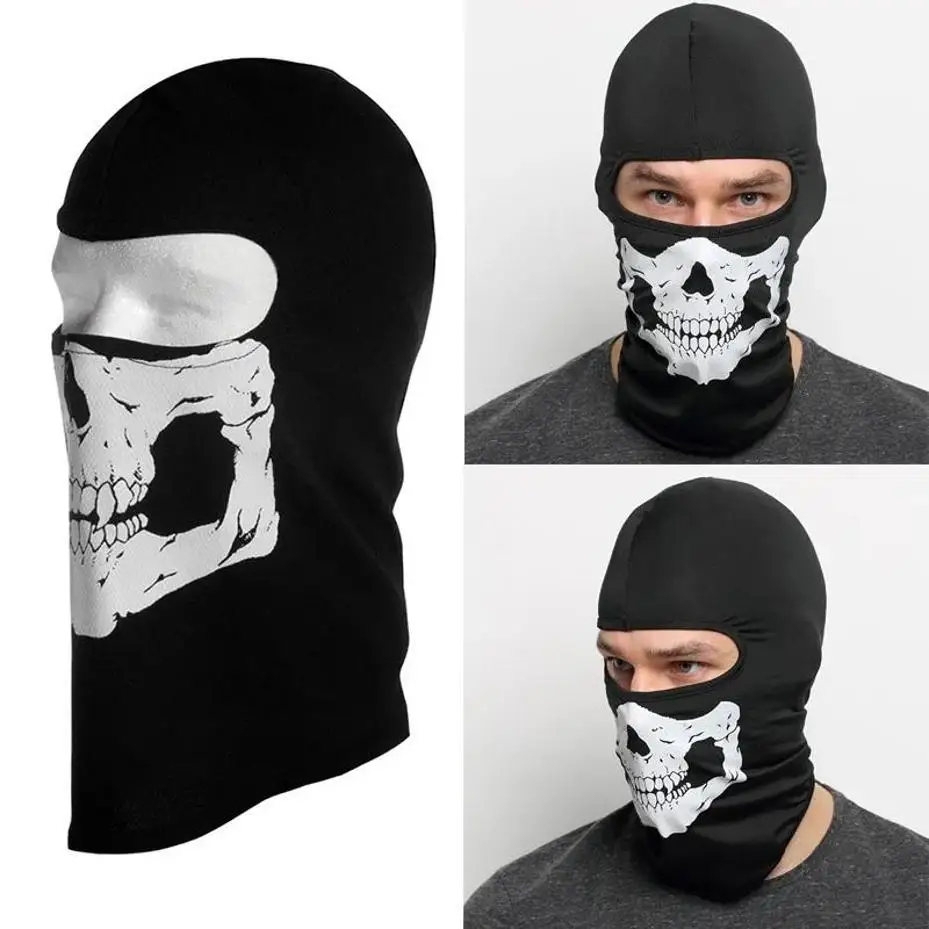 Mascarilla térmica facial de poliéster con calavera fantasma - imagen 4