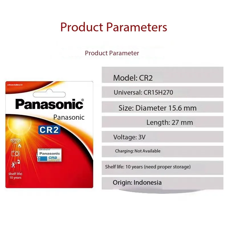 Panasonic batería de litio CR123A/CR2 para linterna LED y cámara - imagen 5