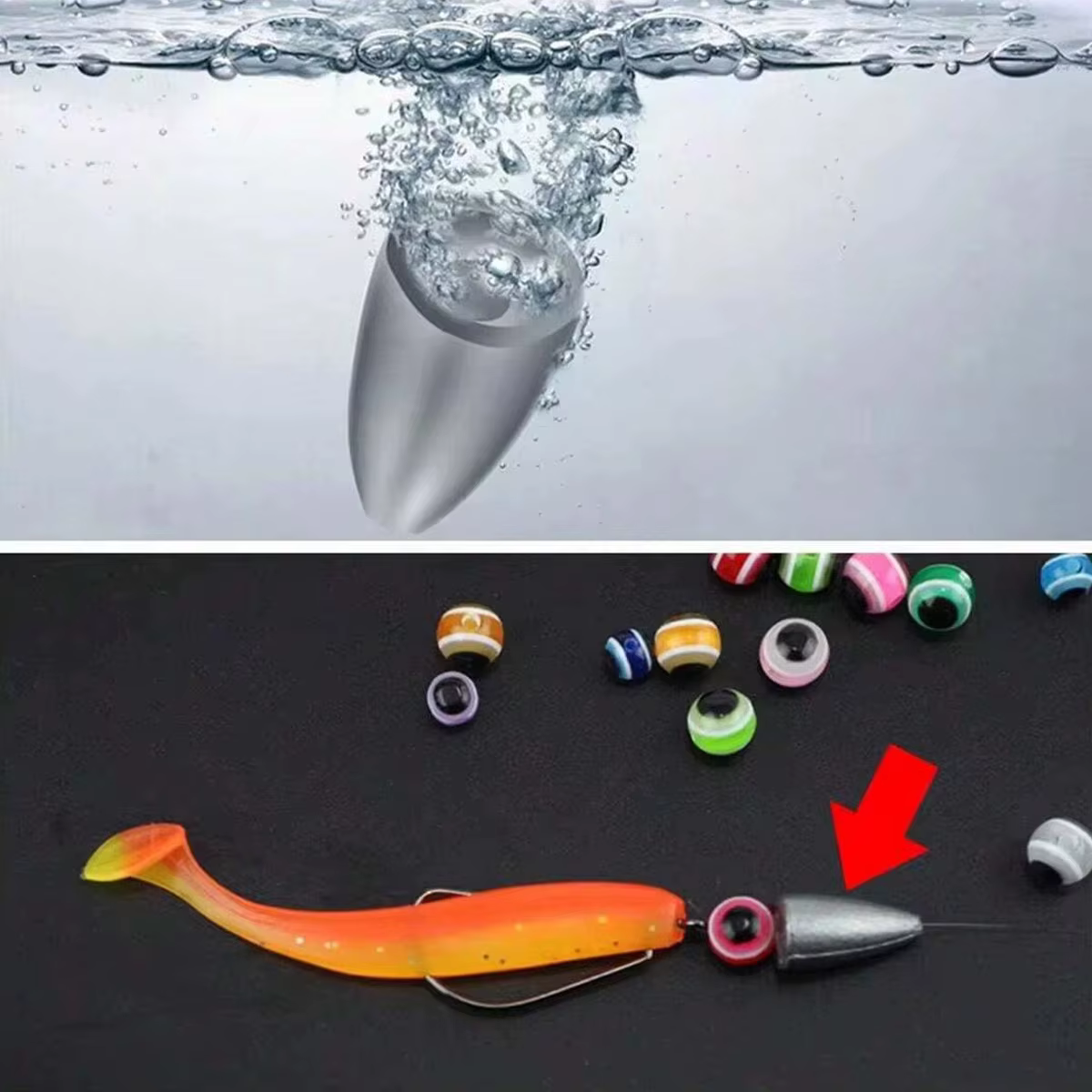 Plomos Bala Goture – Jig Head para Texas Rig, Agua Dulce