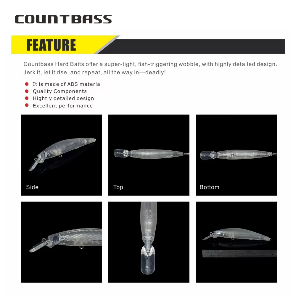 Countbass Cuerpos de señuelo duro 85mm – Flotantes sin pintar - imagen 4