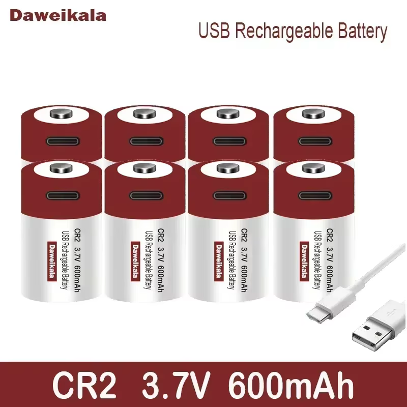Carga de la batería CR2 mediante cable USB Type-C