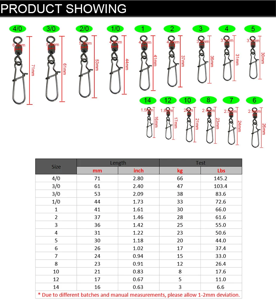 Giratorios rodantes con Duolock snap y conector rápido para señuelo