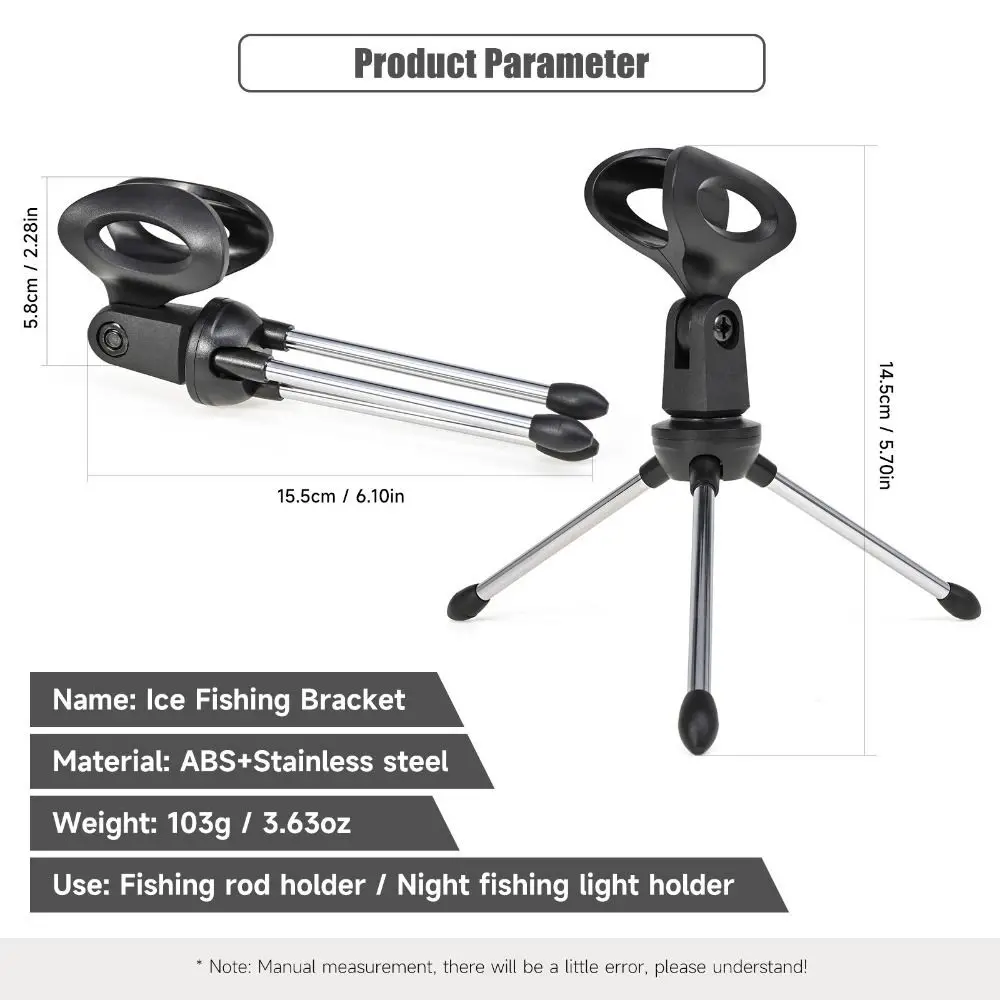 Soporte telescópico para pesca en hielo en uso
