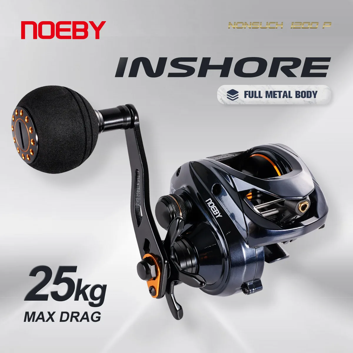 Carrete Noeby para pesca en agua salada con cuerpo metálico - imagen 3