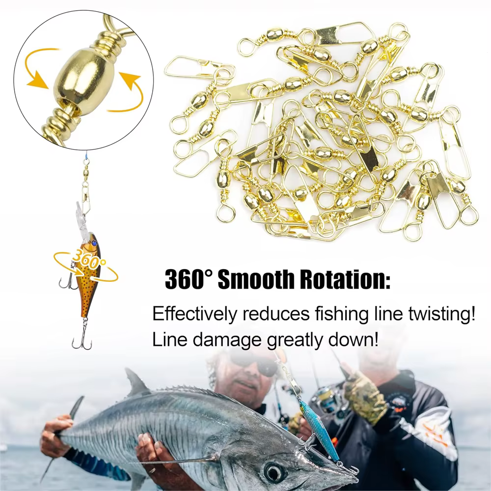 Giratorios de pesca con conector cobre y cierre seguro - imagen 3