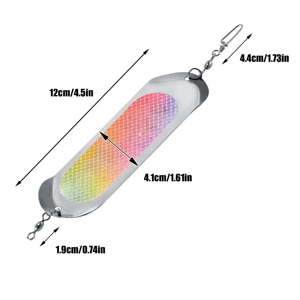 Flasheador reflectante para pesca de arrastre con acabado cromado brillante