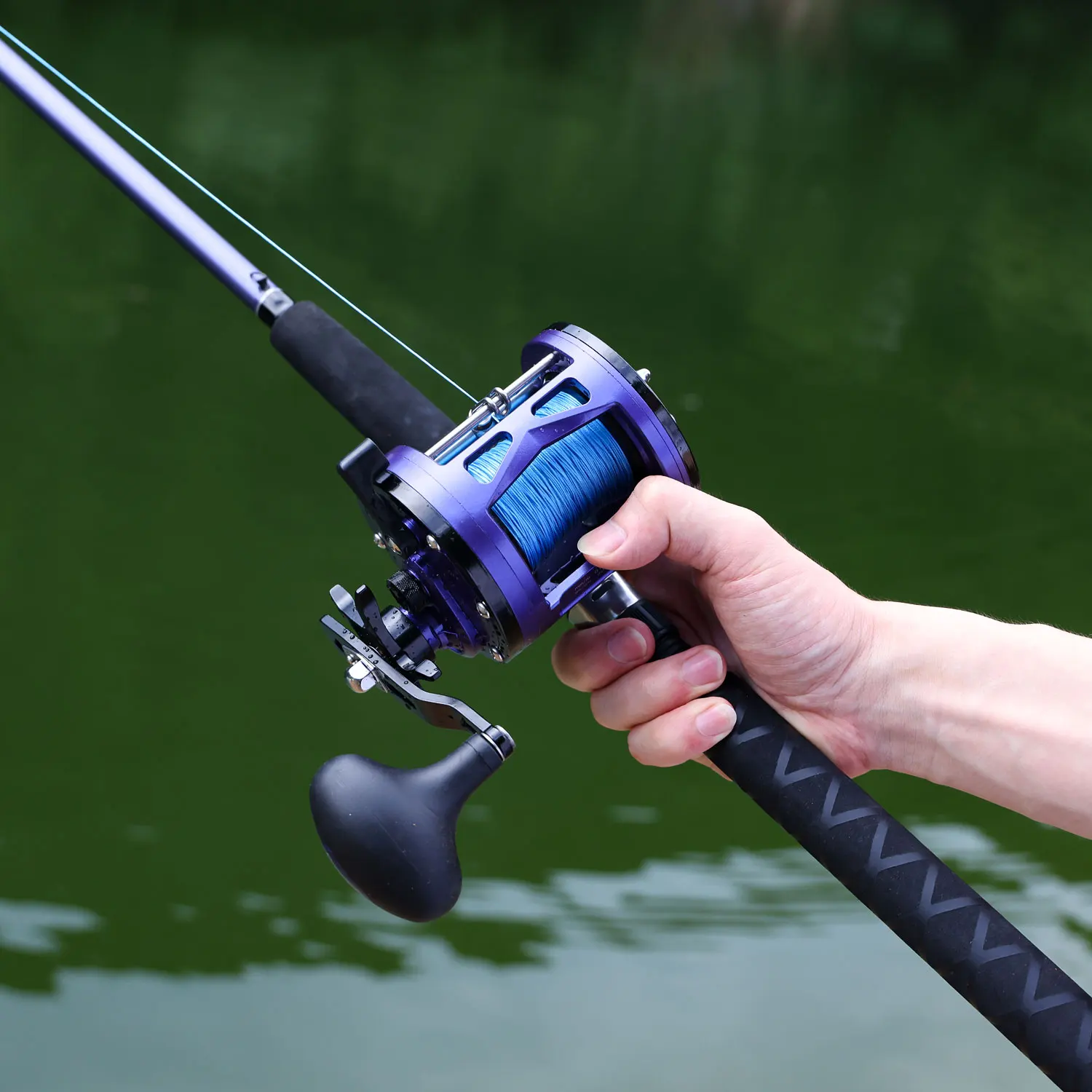 Sougayilang Caña de pesca de lance largo con carrete de arrastre - imagen 4
