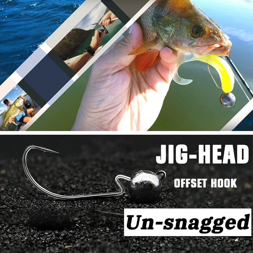 Vista en mano de los anzuelos jig head GOBAIT