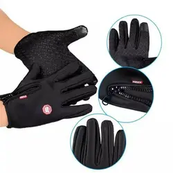 Guantes impermeables de invierno con pantalla táctil para pesca