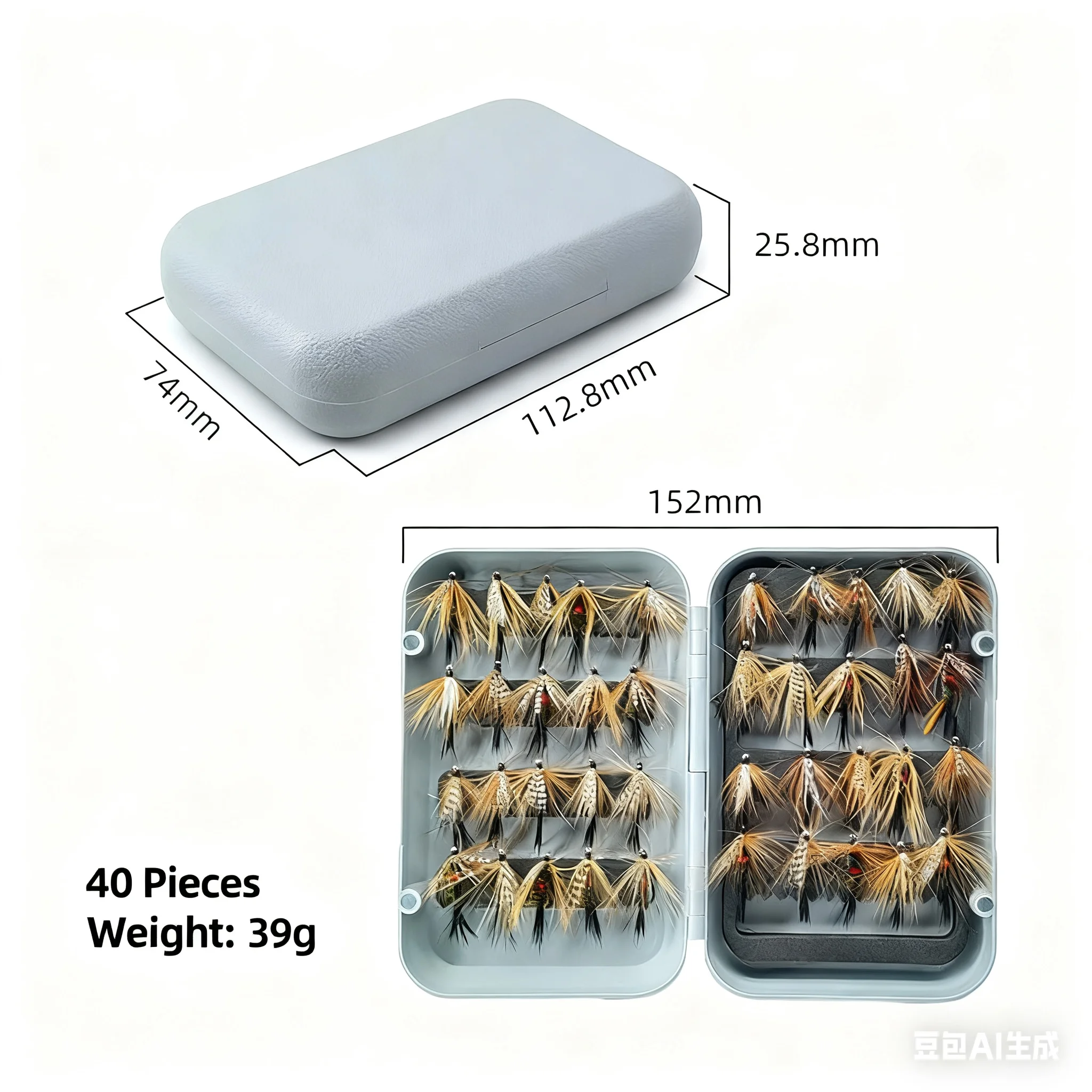 Caja moscas de pesca secas y húmedas para lubina, trucha - imagen 3
