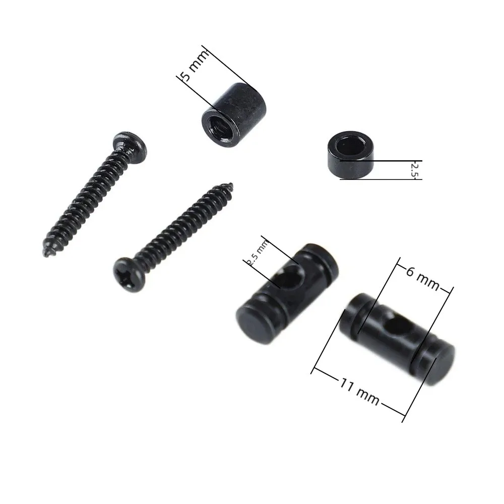 Retenedor de cuerdas con rodillo para guitarra – plata, oro y negro - imagen 5