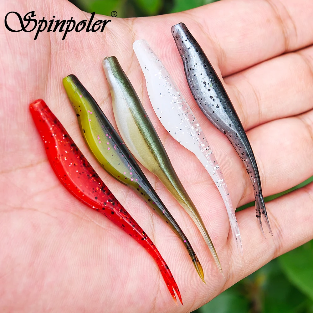 Señuelo flotante Spinpoler Soft Jerkbait cola dividida para lubina