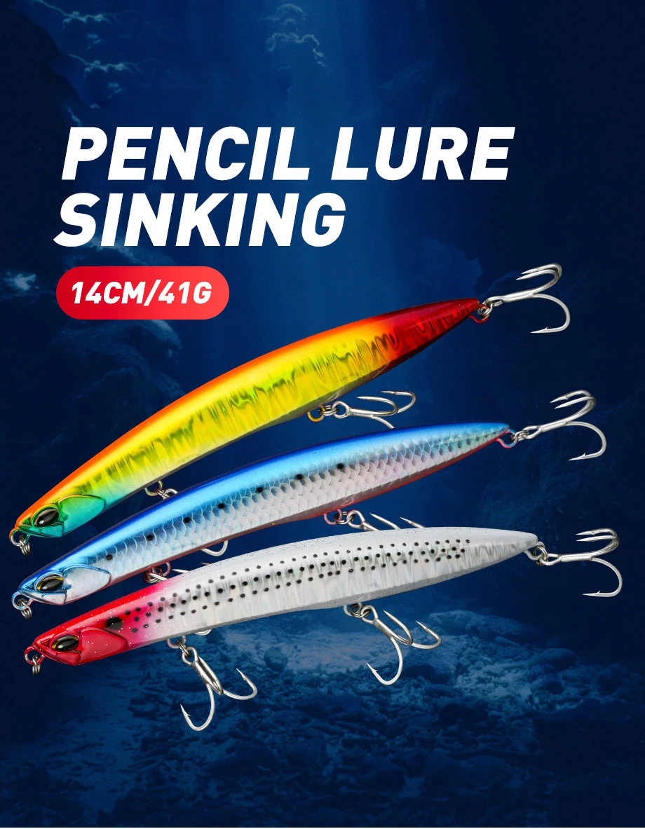 Señuelo tipo lápiz hundible de 14 cm y 41 g