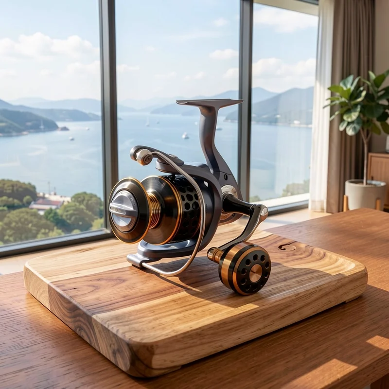 Carrete ligero de pesca con manivela mecanizada CNC para siluro - imagen 4