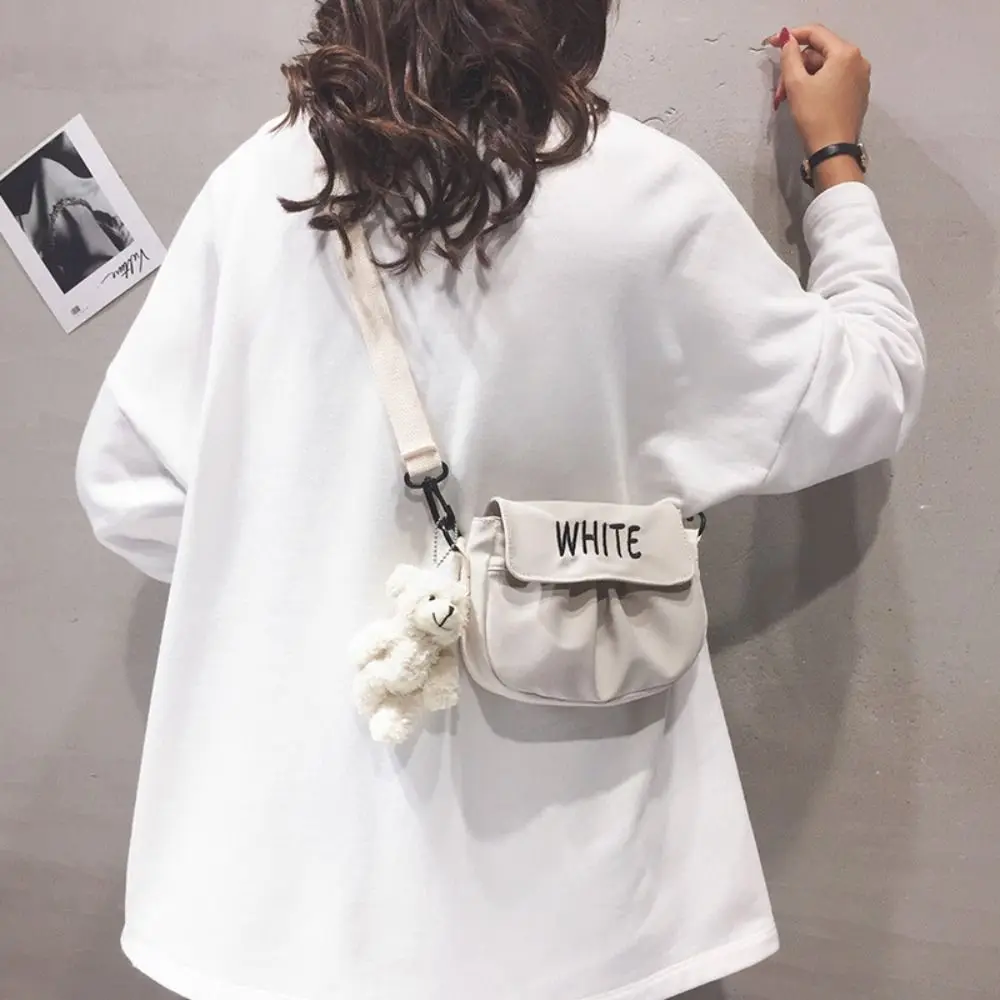 Bolso bandolera de lona con letras moderno, mensajero cuadrado - imagen 3