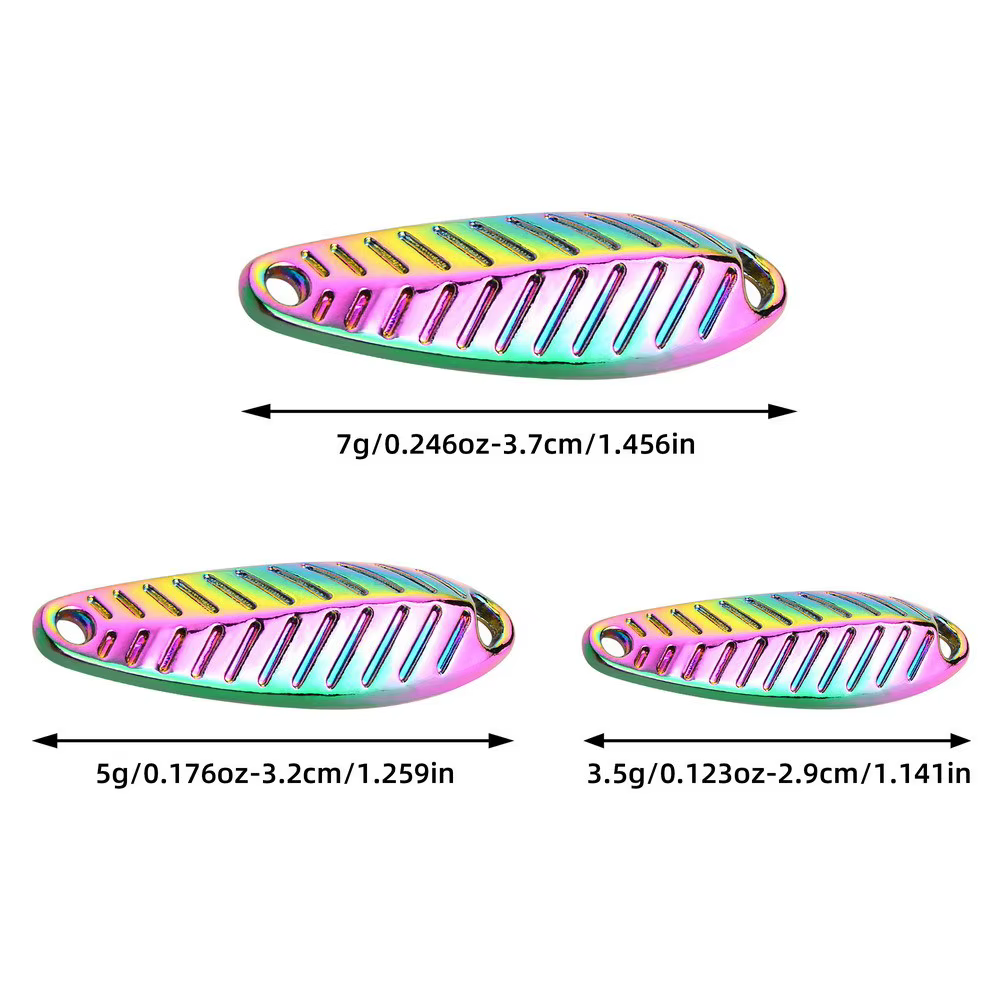 Cucharas mini de pesca con lentejuelas – Trucha y lubina - imagen 2