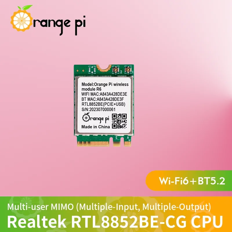 Orange Pi R6 Módulo WiFi doble banda 2,4/5GHz Wi‑Fi 6 y BT - imagen 5