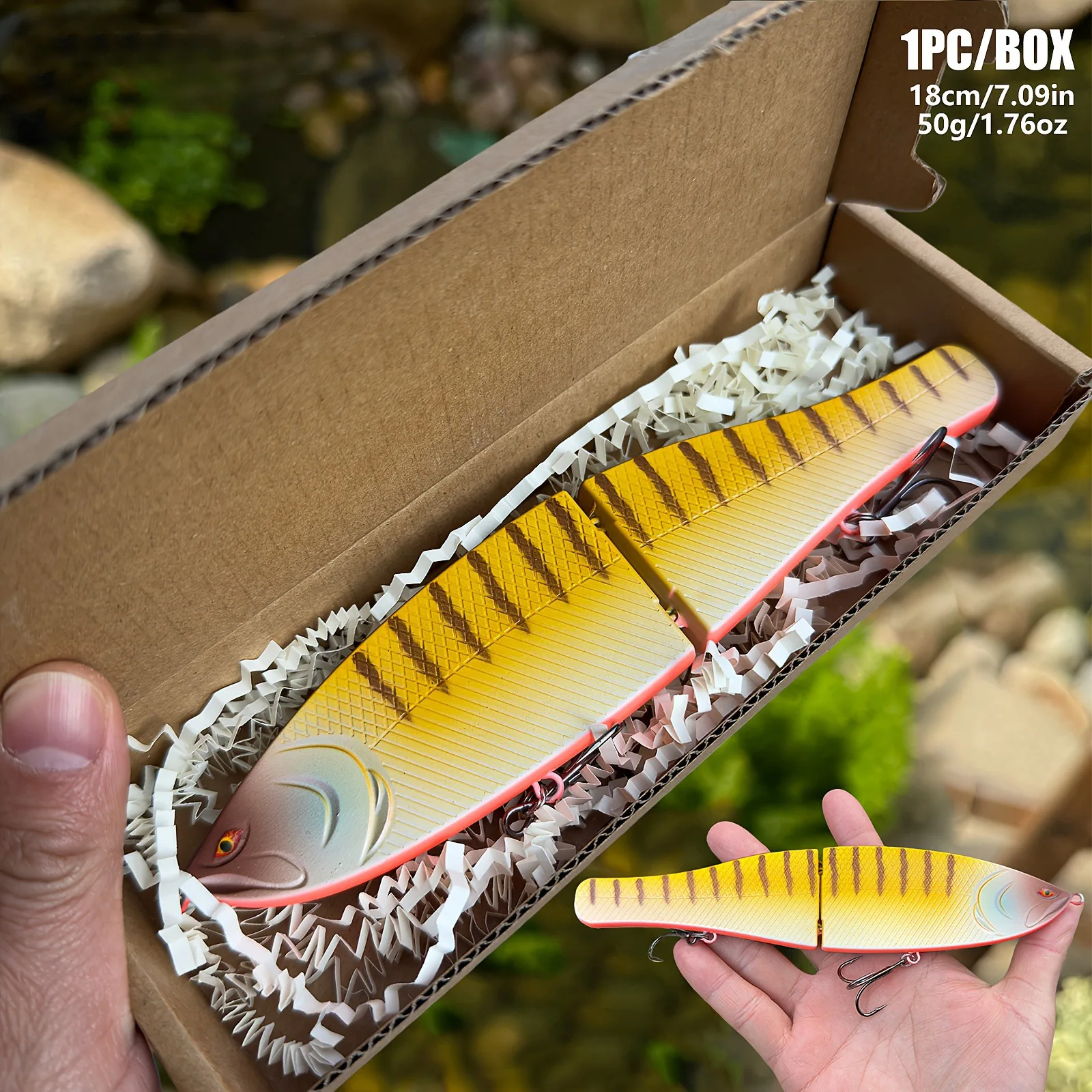 Señuelo swimbait grande de dos piezas, 18 cm y 50 g