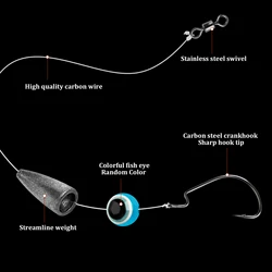 Anzuelos Texas Rig Offset para Pesca de Luberna – Kit Aparejo Carolina