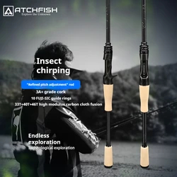 Caña ATCHFISH con anillas Fuji SIC, acción rápida y señuelo