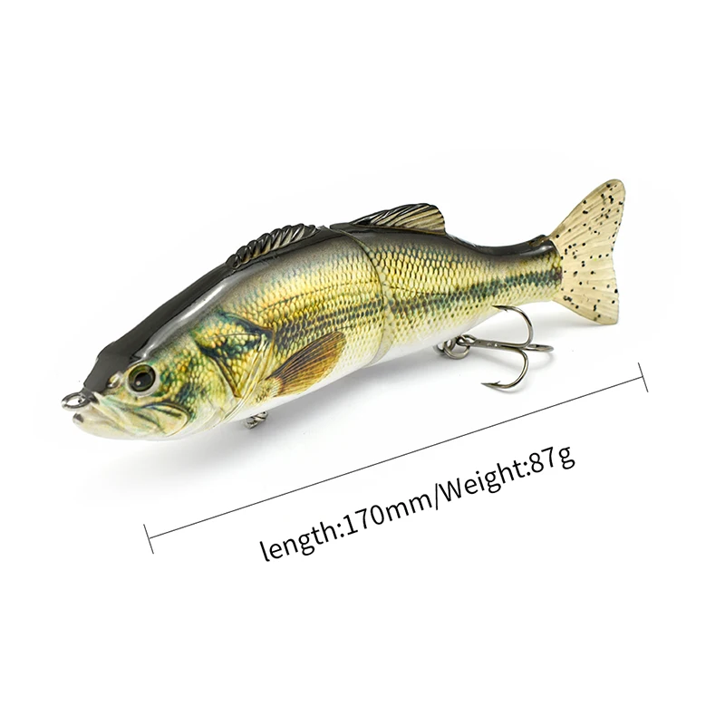 Glide Bluegill Wobbler que se hunde para lubina de cola blanda - imagen 3