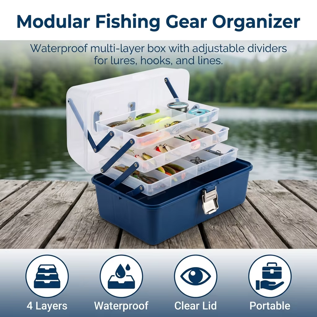 Caja de Aparejos Portátil Multi-capa para Señuelos y Pescar - imagen 4