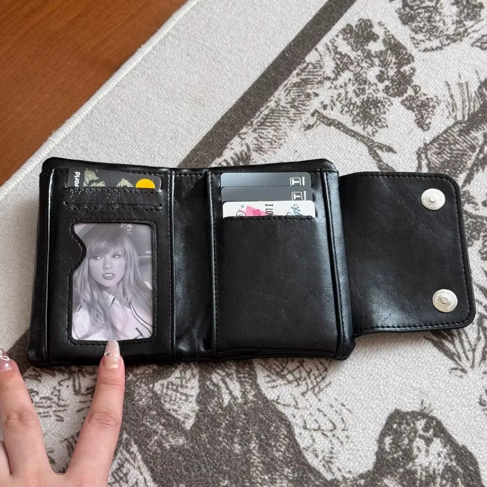 Cartera retro coreana para mujer de cuero PU con cremallera y tarjetas - imagen 4