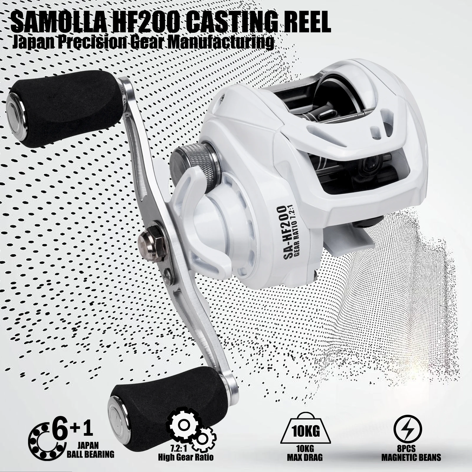 SAMOLLA Carrete Baitcasting Agua Salada Ultraligero 6+1BB 7.2:1 - imagen 5