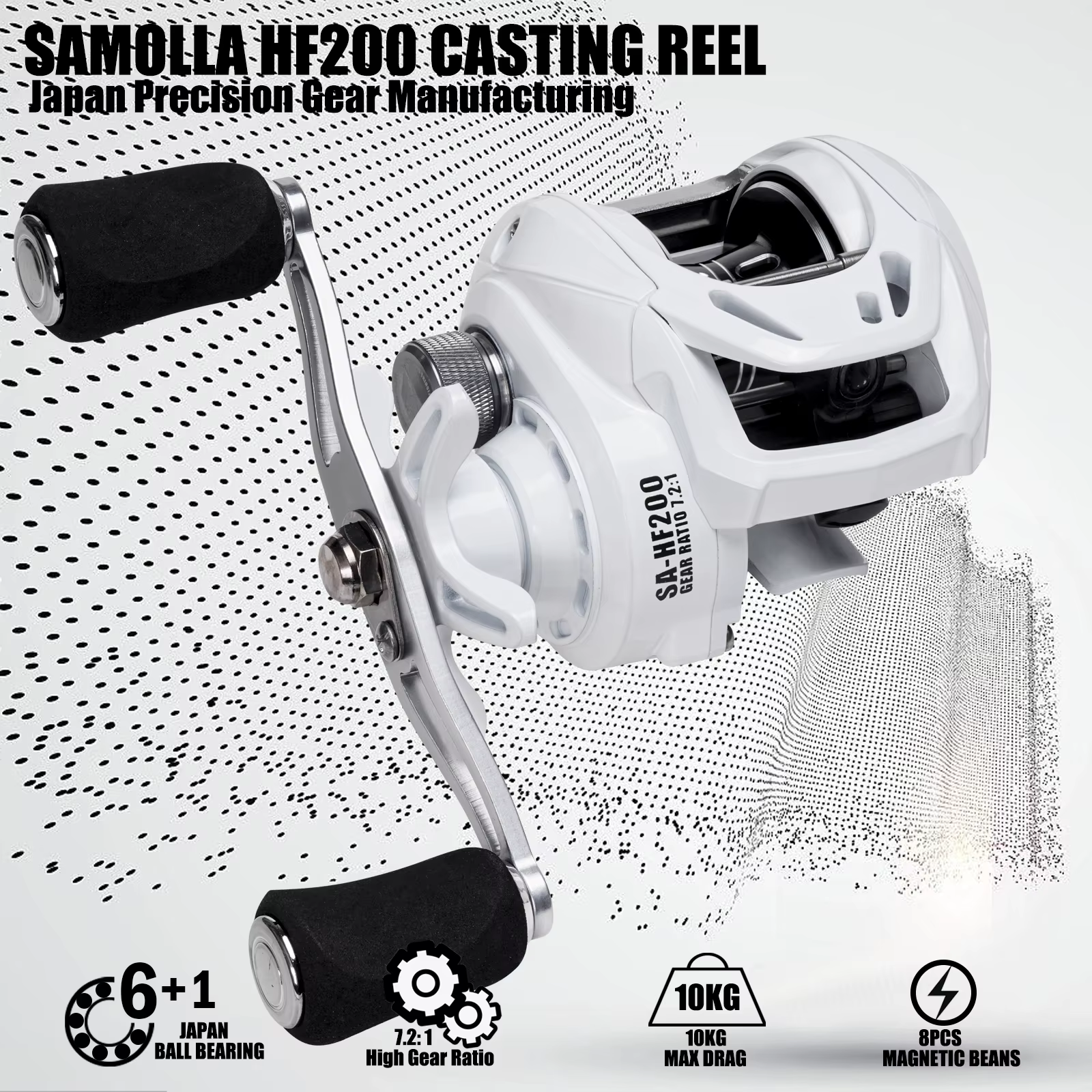 SAMOLLA Carrete Baitcasting Agua Salada Ultraligero 6+1BB 7.2:1 - imagen 5