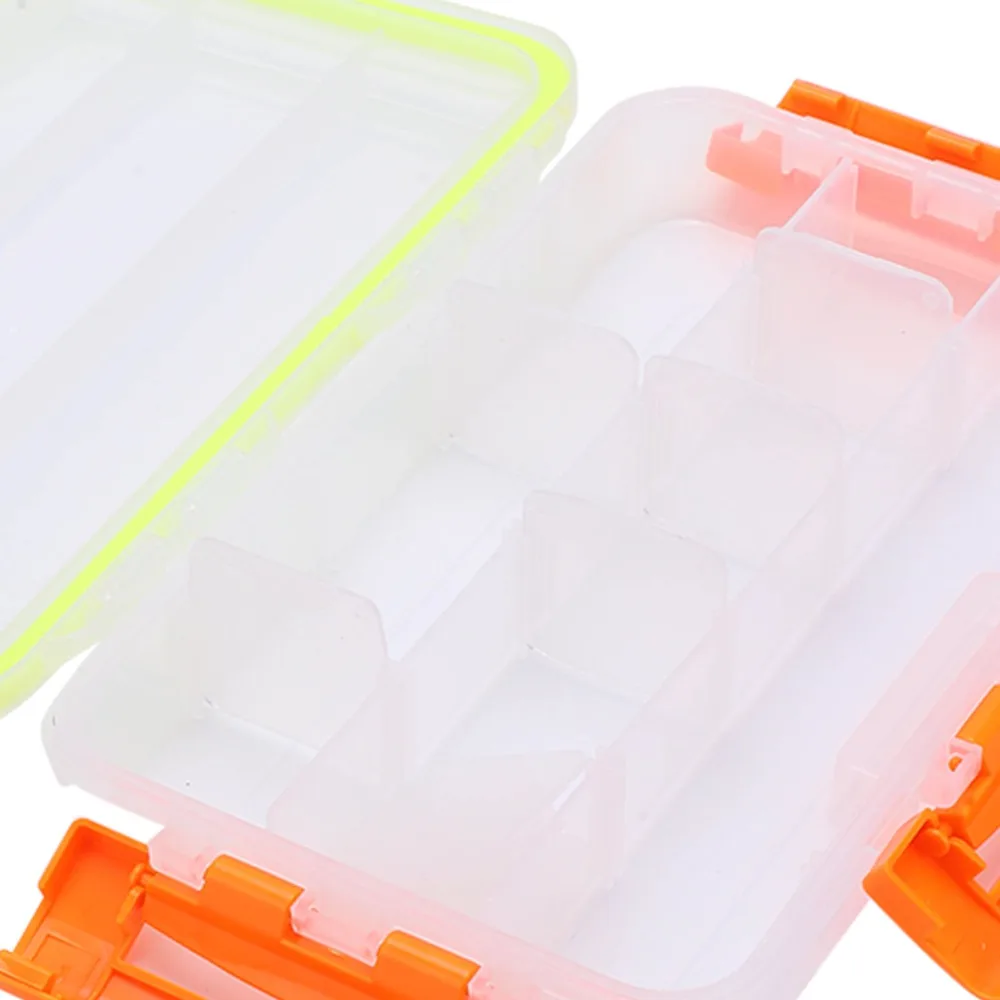 Caja de pesca impermeable transparente con divisores extraíbles