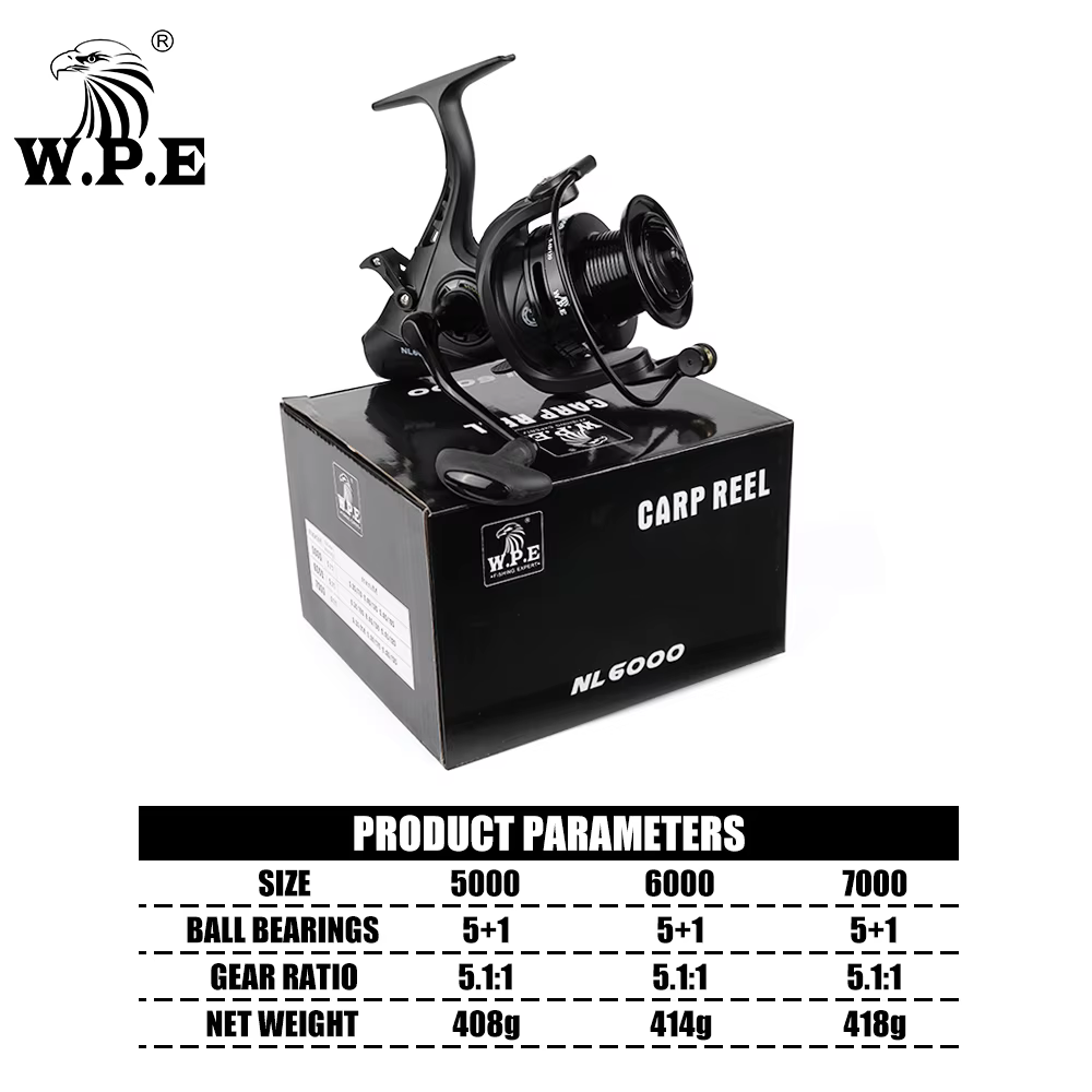 W.P.E NL Carrete de spinning para carpa 5+1 rodamientos, todo metal - imagen 5
