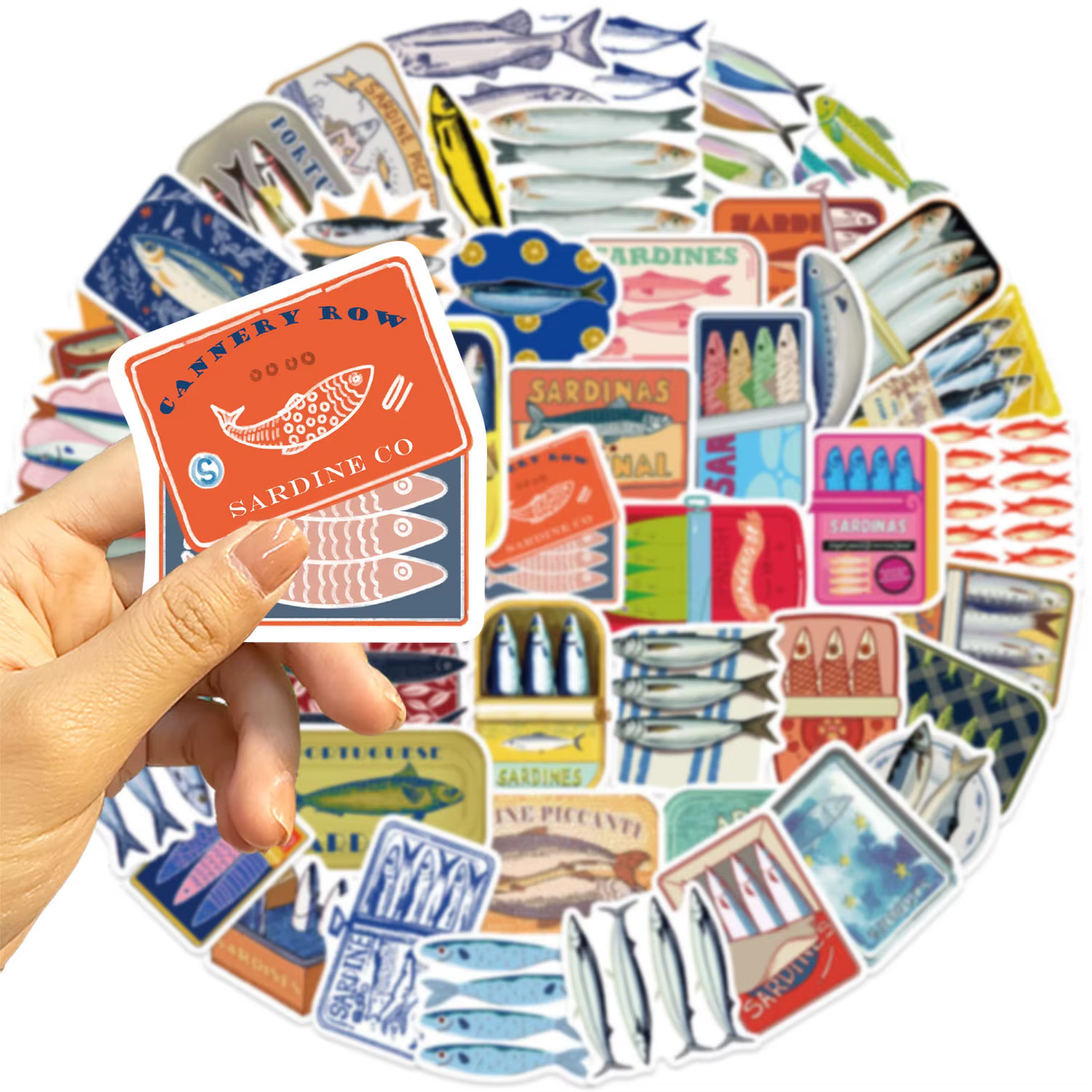Vinilos de pesca pegatinas sardinas mediterráneas impermeables - imagen 2