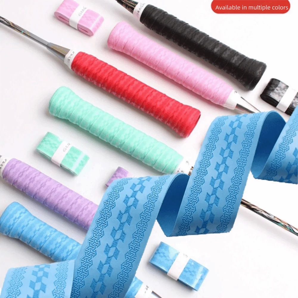 Cinta de agarre antideslizante con relieve para raqueta bádminton PU - imagen 4