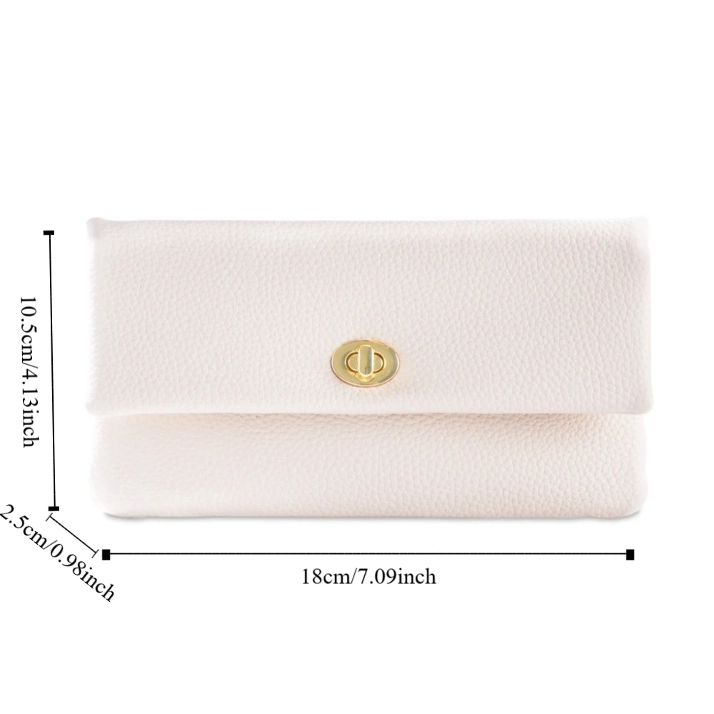 Cartera larga de piel PU con cremallera y hebilla metálica - imagen 5