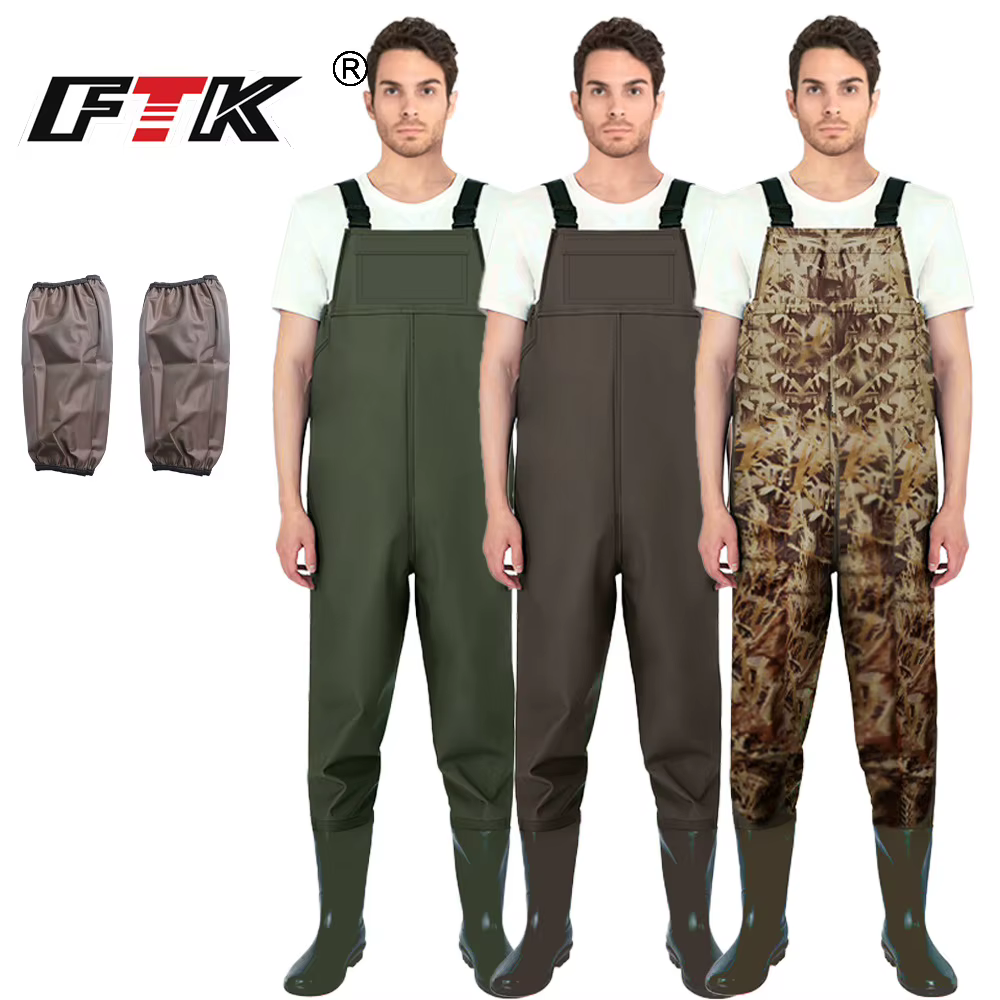 Pantalones de pesca con botas nailon - elástico y cierre rápido - imagen 2