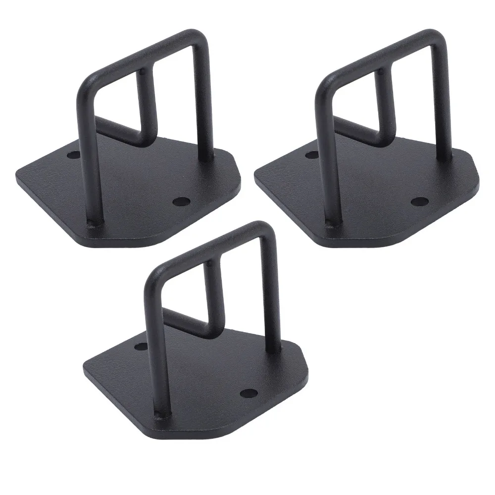 Anclajes de pared negros para bandas de ejercicio, acero al carbono - imagen 3