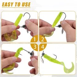 Kit de jig head Underspin con ojos 3D para lubina en agua salada