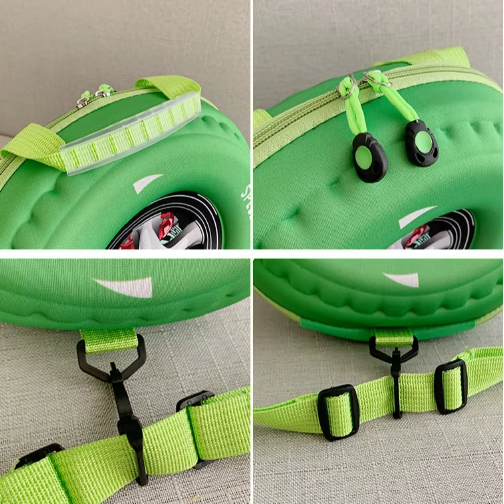 Mochila infantil kawaii de dibujos animados sobre fondo limpio