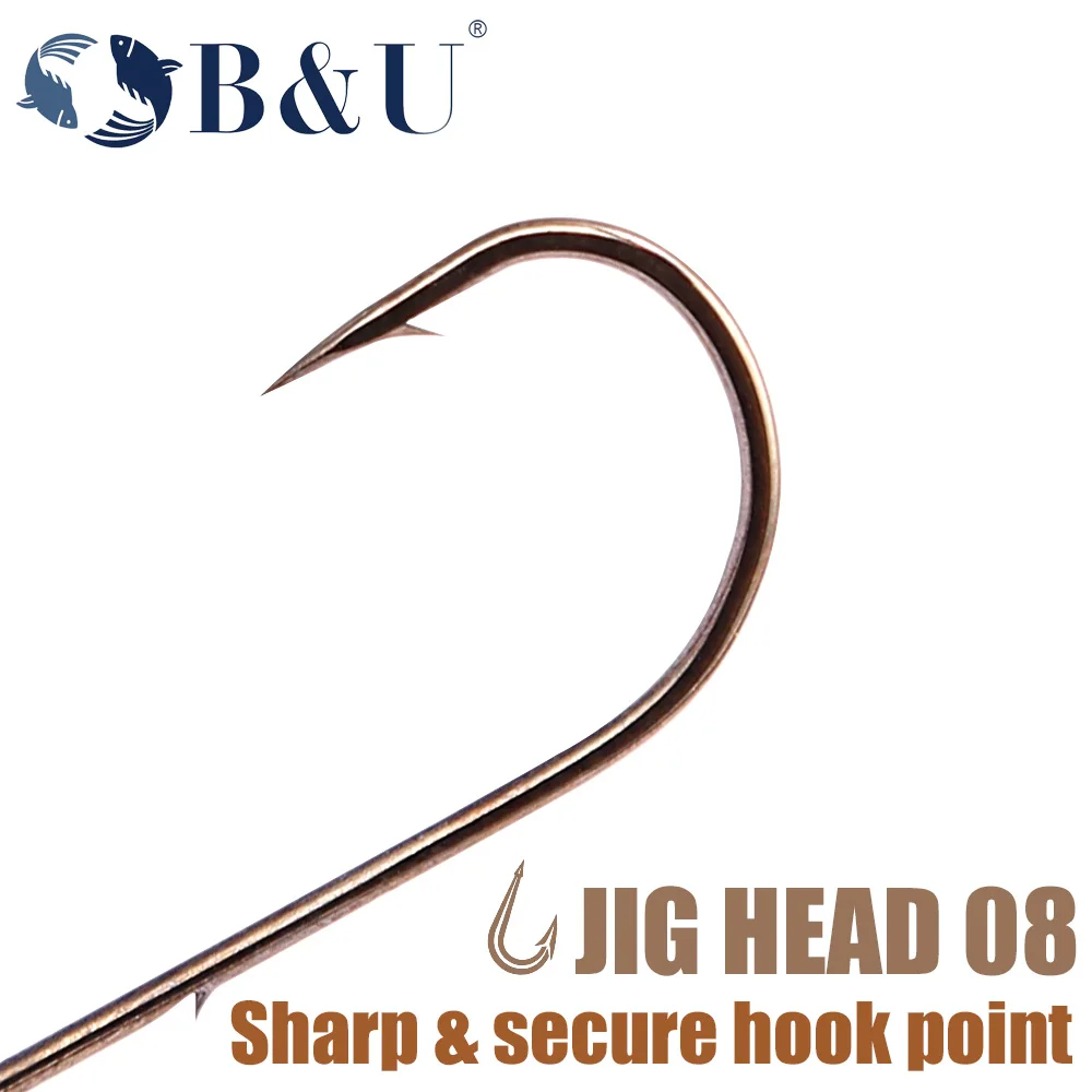 B & U Micro Jig Head – Anzuelos de cobre para vinilo y finesse