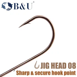 B & U Micro Jig Head – Anzuelos de cobre para vinilo y finesse
