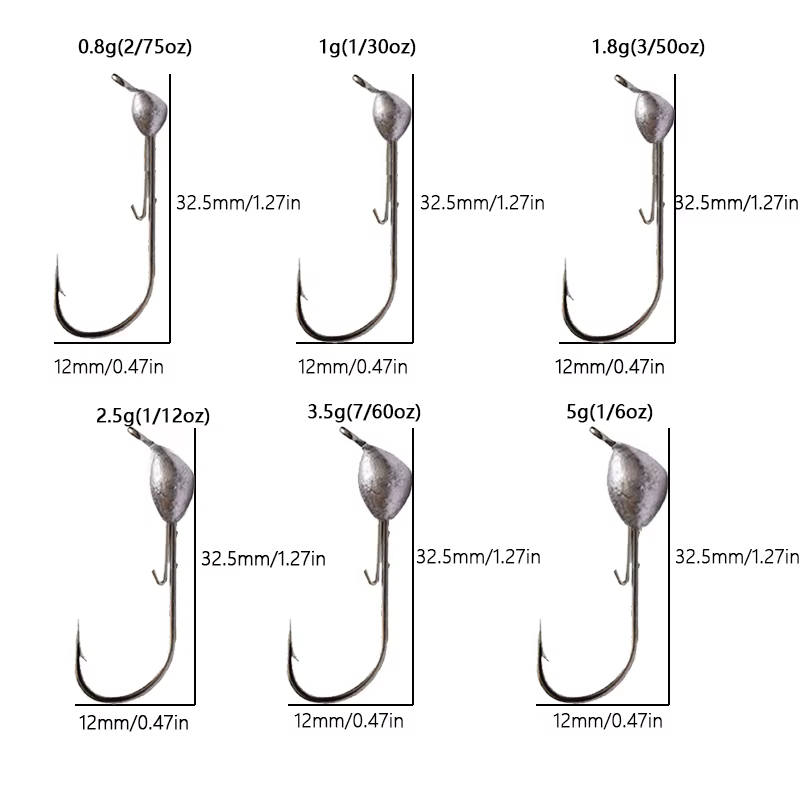 Cabezas plomadas jig head para vinilo – 5 uds - imagen 2