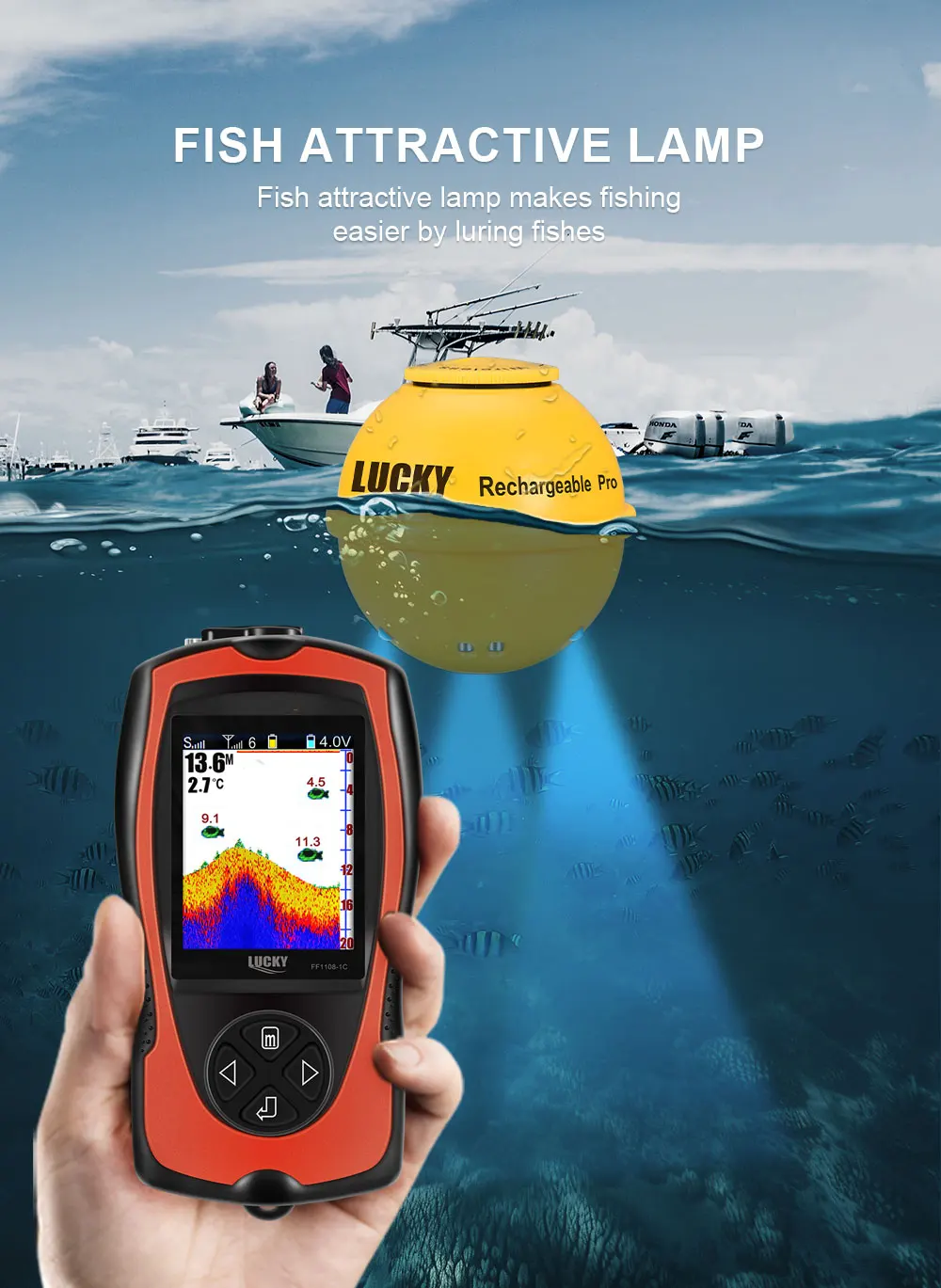 Localizador de peces en uso