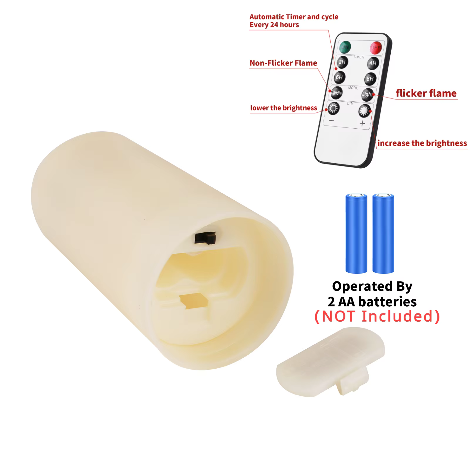 Vela LED impermeable con temporizador y control remoto - imagen 5
