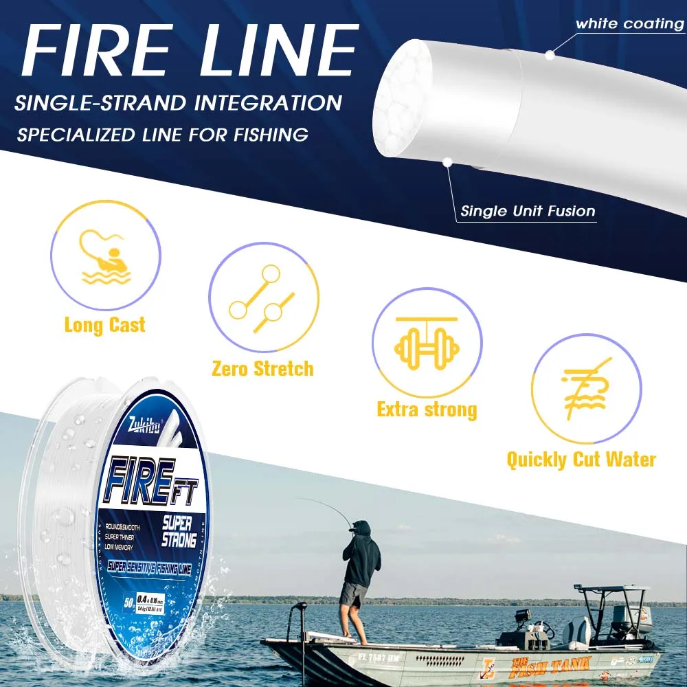 ZUKIBO FIRE FT Línea trenzada microfundida para hielo resistente - imagen 4