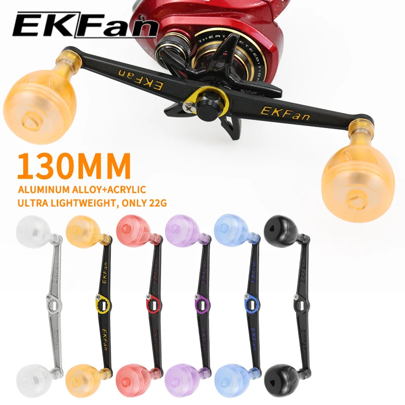 Manija de aleación ultraligera EKFan instalada en carrete de pesca