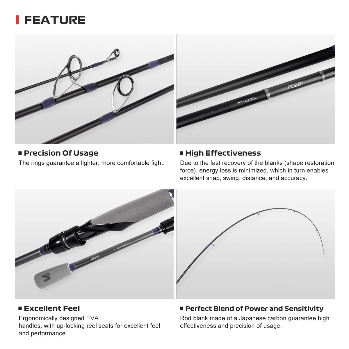 Caña Spinning Noeby Eging Rockfish – Ligera para Depredadores - imagen 4